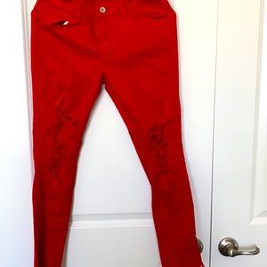 Size 7 Never worn Red denim